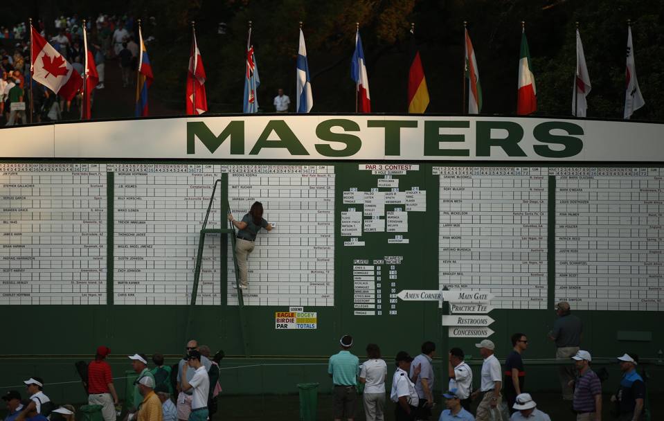Aperto il Masters di Augusta: gli organizzatori del prestigioso torneo  (montepremi 9 milioni di dollari) cominciano l’aggiornamento del fittissimo tabellone (Usa Today)